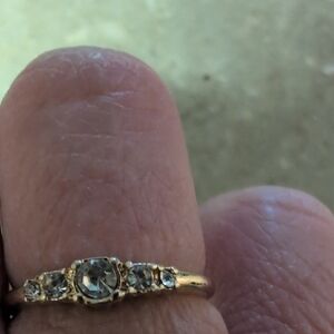 Delicate Gold-Tone Five-Stone CZ Ring